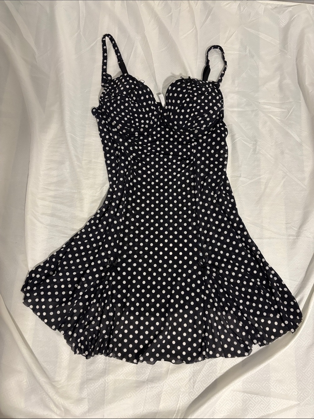 🖤 Vintage Polka Dot Slip Dress